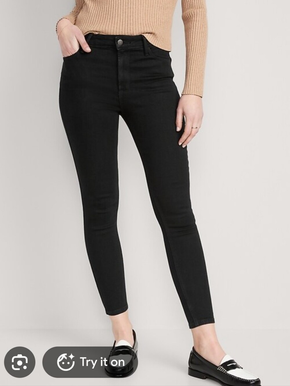 Old Navy High-Waisted Wow Super-Skinny Black-Wash Ankle Jeans Size 16 Tall
